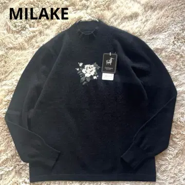 [ 미사용품 ] MILAKE 캐시미어 100% 하이넥 니트 블랙 M~L
