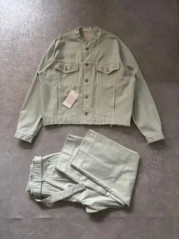 YOKE 23SS 노카라 데님 셋업 size2