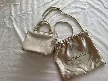 CHRISTIAN VILLA 아이보리 가죽 백
