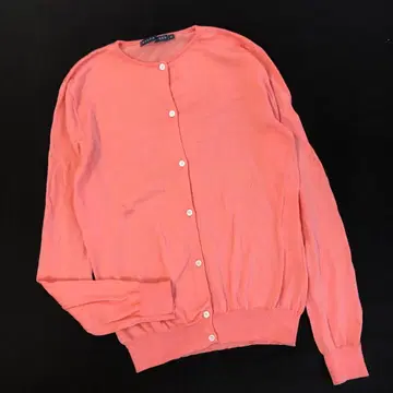 랄프 로렌 면 100% 얇은 소재 가디건 핑크