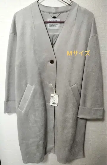 BAYFLOW 스웨이드 노카라 코트 M