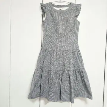 깅엄 체크 티어드 프릴 원피스