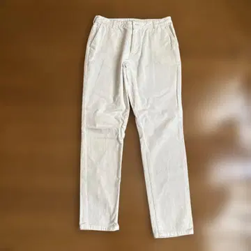 마드모아젤 논 논 화이트 코듀로이 팬츠