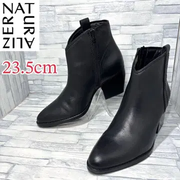 내추럴라이저 사이드 지퍼 가죽 숏부츠 블랙 23.5cm