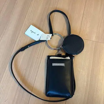 애니에스 스마트폰 숄더백 블랙 합성 피혁