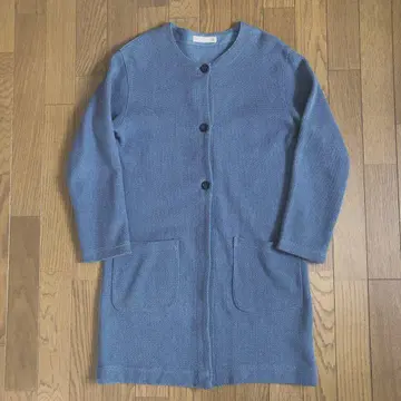 deuxC 두세 코튼 노카라 코트 블루