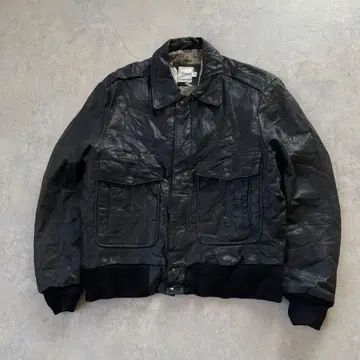 A-2 가죽 자켓 플라이트 자켓 블랙