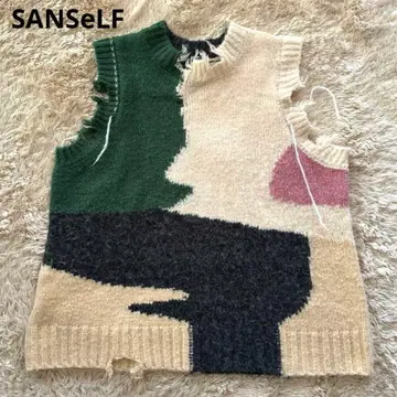 SANSeLF various 컬러 베스트 세탁 가능한 니트 빅 실루엣