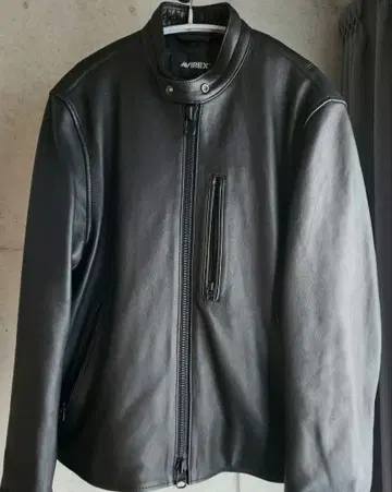 AVIREX 블랙 가죽 자켓 M