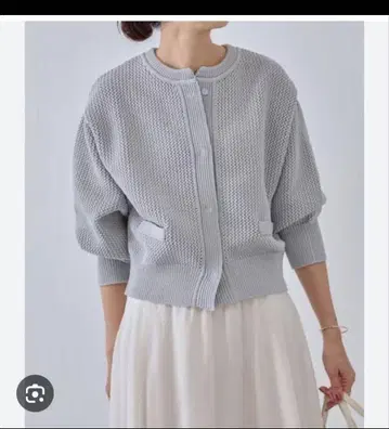 BEADSLEY *로우 게이지 카노코 니트 가디건*그레이*프리 사이즈