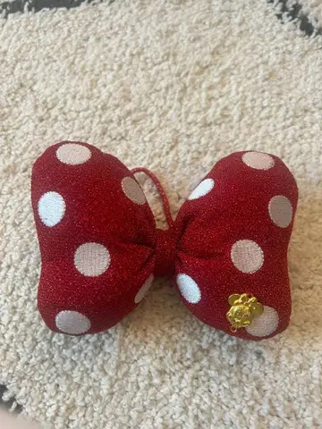 미니 리본 머리끈 빨간색 빅 리본