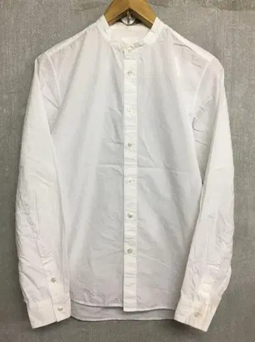 야마우치 무지 밴드 카라 베이직 화이트 셔츠