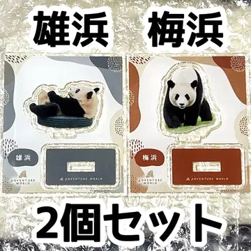 어드벤처 월드 아크릴 스탠드 팬더 수컷 웅빈 매화빈 2개 세트