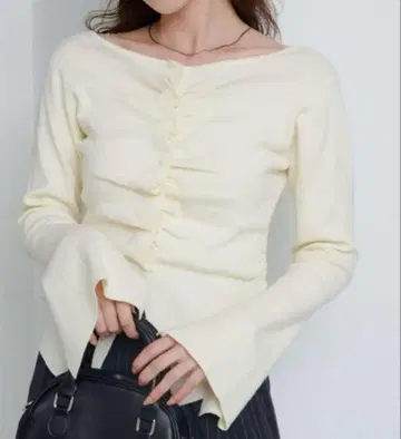 Kastane 프론트 개더 니트 가디건