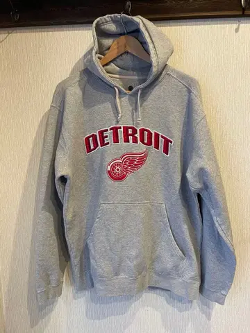 디트로이트 레드윙스 후드 부착 후드티 그레이