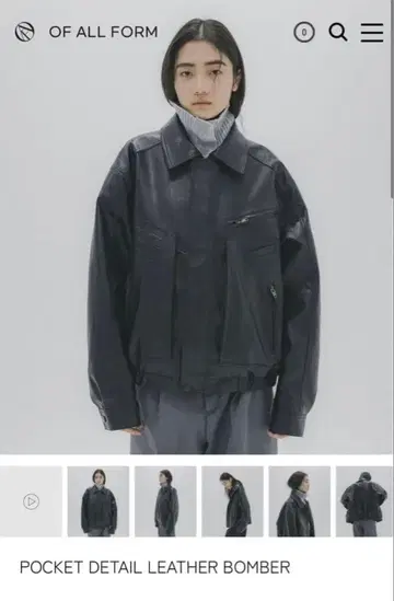 POCKET DETAIL LEATHER BOMBER