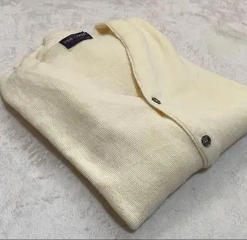 새상품급 90s USA제 크림색 V넥 아크릴 가디건 XL