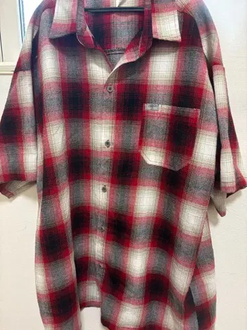 캐주얼 빨검 체크 반팔 셔츠 caltop