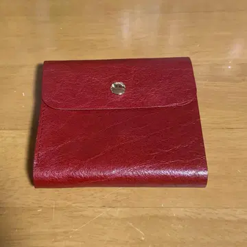 가죽 접이식 지갑 빨간색