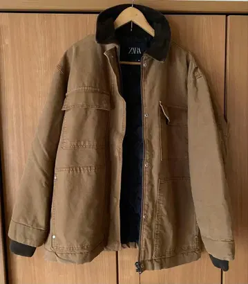 ZARA 브라운 자켓 코튼 안감 퀼팅
