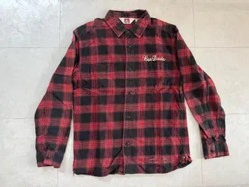 BEN DAVIS 레드/블랙 체크 플란넬 셔츠 L