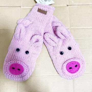 택 포함 새상품 돼지 돼지씨 미튼 핑크 knitwits 장갑