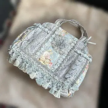 치마키 고블랑 직조 레이스 플라워 프린트 핸드백