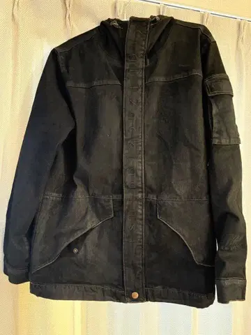 LEFLAH 후드 부착 블랙 블루종