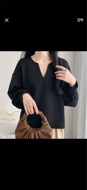 소매 턱 종이상자 맨투맨 키넥 블라우스