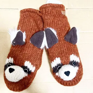 택 포함 새상품 너구리 미튼 knitwits 장갑