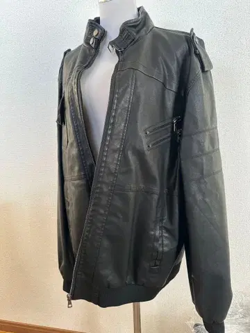 블랙 가죽풍 자켓