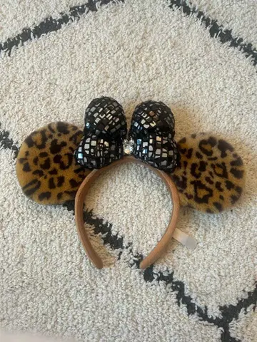디즈니 레오파드 무늬 미니 머리띠