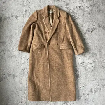 새상품급 모헤어 블렌드 더블 브레스트 롱 체스터 코트 vintage M
