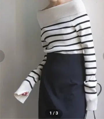 noble 오프숄더 니트