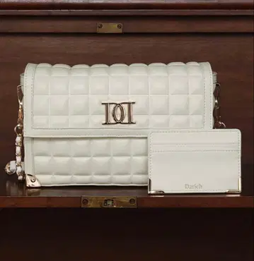 Darich 초콜릿 퀼트 백 가죽 카드 케이스