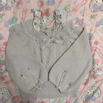 [ LIZ LISA ] 오프숄더 니트 리본 참 포함