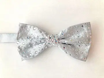 나비 넥타이 큐빅 실버 그레이 보타이