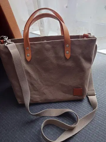 캔버스 숄더백 베이지