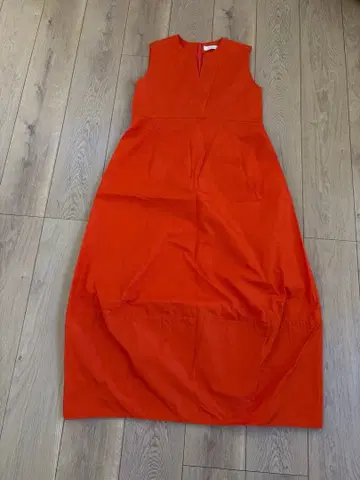 ESTNATION 오렌지 슬리브리스 롱 원피스 36