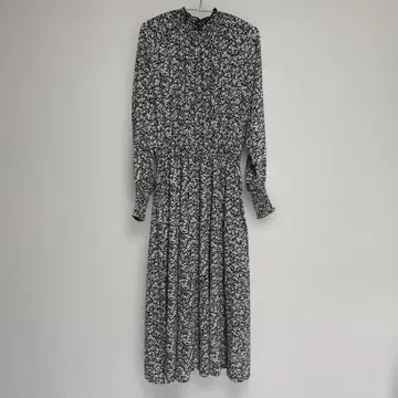 [ SHIPS ] 셔링 허리 밴딩 원피스 롱 긴팔 꽃무늬