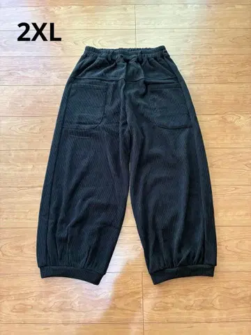 블랙 코듀로이 속기모 코쿤 팬츠 2XL