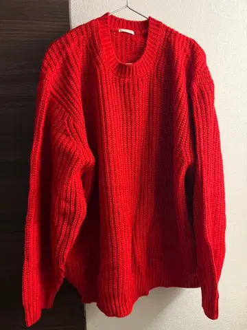 로우 게이지 골지 스웨터 (긴팔) 미사용 RED XXL 빨간색