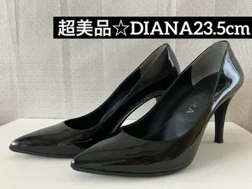 다이애나 에나멜 가죽 하이힐 블랙