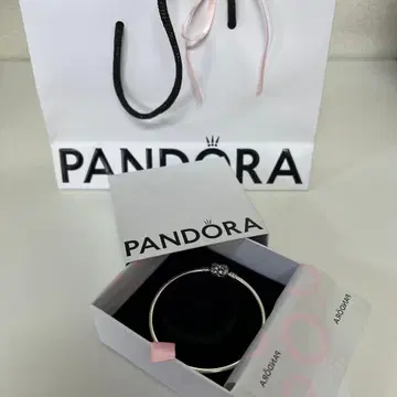 PANDORA 실버 뱅글 하트 참