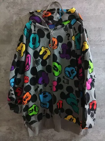 미키마우스 컬러풀 풀 집업 후드티
