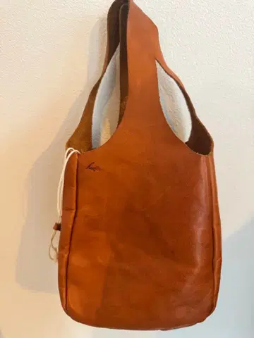 브라운 가죽 토트백