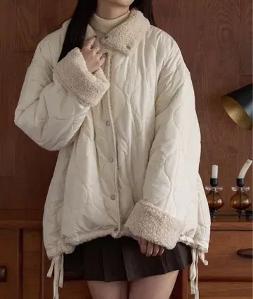 Ambre Neige 2way 리버서블 퀼팅 보아 자켓