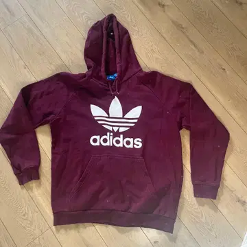adidas 버건디 후드 부착 후드티 XL