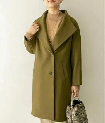 URBAN RESEARCH 캐시미어 울 코쿤 코트 아우터 카키