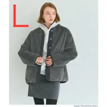 [ 새상품 ] coca 코카 리버서블 퀼팅 블루종 차콜 L